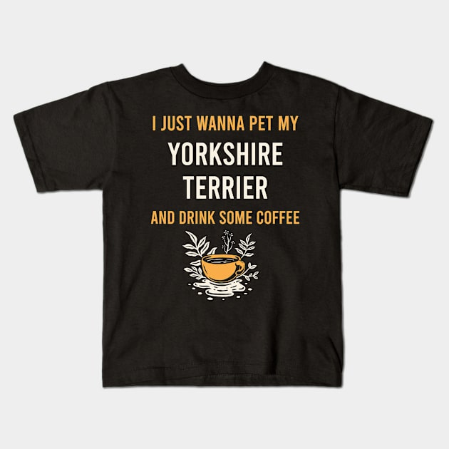 Yorkshire Terrier Yorkie Yorkies Dog Coffee Kids T-Shirt by Hanh Tay